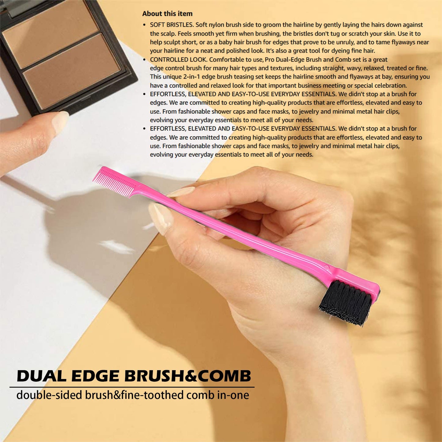 MULTIFUNCTION DOUBLE SIDED EDGE BRUSH & COMB